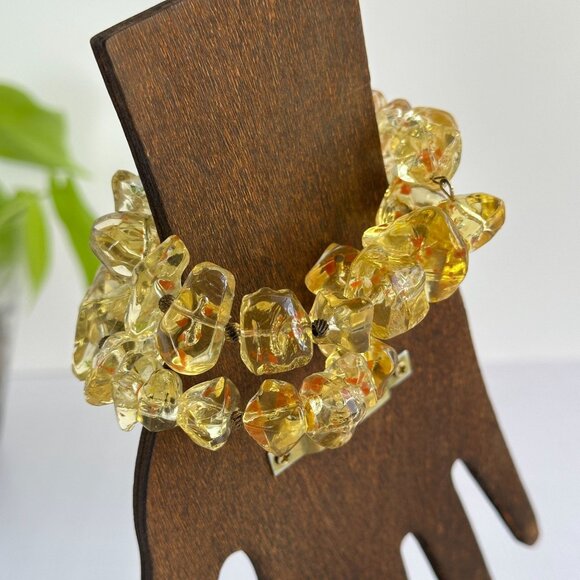 Vintage Baltic Amber Bracelet, Stretch Coil - Picture 5 of 12